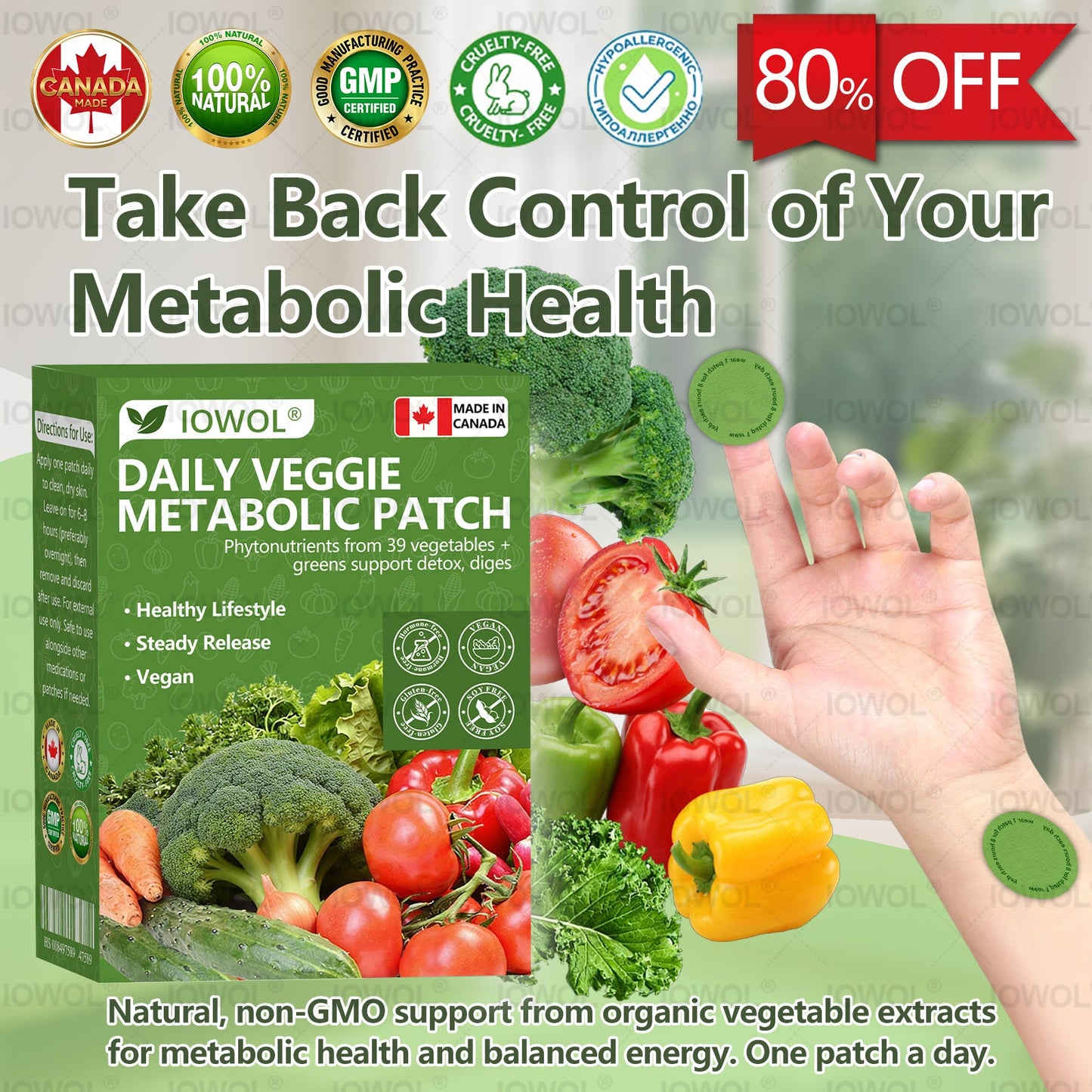 🥦𝐎𝐟𝐟𝐢𝐜𝐢𝐚𝐥 𝐒𝐭𝐨𝐫𝐞 | 𝐈𝐎𝐖𝐎𝐋® 𝐃𝐚𝐢𝐥𝐲 𝐕𝐞𝐠𝐞𝐭𝐚𝐛𝐥𝐞 𝐌𝐞𝐭𝐚𝐛𝐨𝐥𝐢𝐜 𝐏𝐚𝐭𝐜𝐡 𝐮𝐬𝐞𝐬 𝐨𝐫𝐠𝐚𝐧𝐢𝐜 𝐯𝐞𝐠𝐞𝐭𝐚𝐛𝐥𝐞 𝐞𝐱𝐭𝐫𝐚𝐜𝐭𝐬 𝐚𝐧𝐝 𝐩𝐡𝐲𝐭𝐨𝐧𝐮𝐭𝐫𝐢𝐞𝐧𝐭𝐬 𝐟𝐫𝐨𝐦 𝟑𝟗 𝐯𝐞𝐠𝐞𝐭𝐚𝐛𝐥𝐞𝐬 + 𝐠𝐫𝐞𝐞𝐧𝐬 𝐭𝐨 𝐬𝐮𝐩𝐩𝐨𝐫𝐭 𝐝𝐞𝐭𝐨𝐱, 𝐝𝐢𝐠𝐞𝐬𝐭𝐢𝐨𝐧 & 𝐦𝐞𝐭𝐚𝐛𝐨𝐥𝐢𝐜 𝐫𝐞𝐬𝐞𝐭, 𝐚𝐧𝐝 𝐛𝐨𝐨𝐬𝐭 𝐞𝐧𝐞𝐫𝐠𝐲 𝐟𝐨𝐫 𝐚𝐥𝐥-𝐝𝐚𝐲 𝐰𝐞𝐥𝐥𝐧𝐞𝐬𝐬.